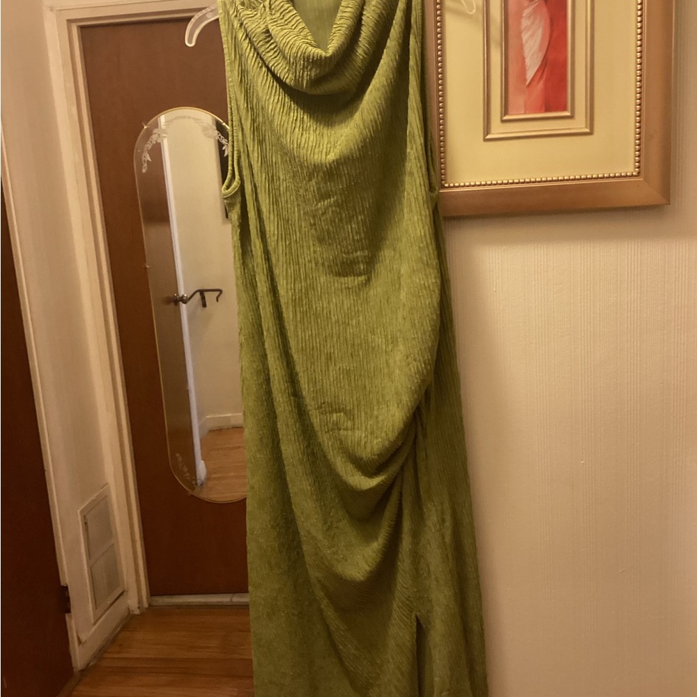 SHEIN Olive Green Draped Maxi Dress SZ 3XL. $19.